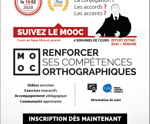 flyer annonçant la quatrième session du MOOC "Renforcer ses compétences orthographiques"
