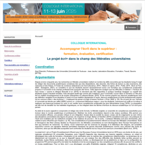 page d'accueil du 1e colloque international écri+